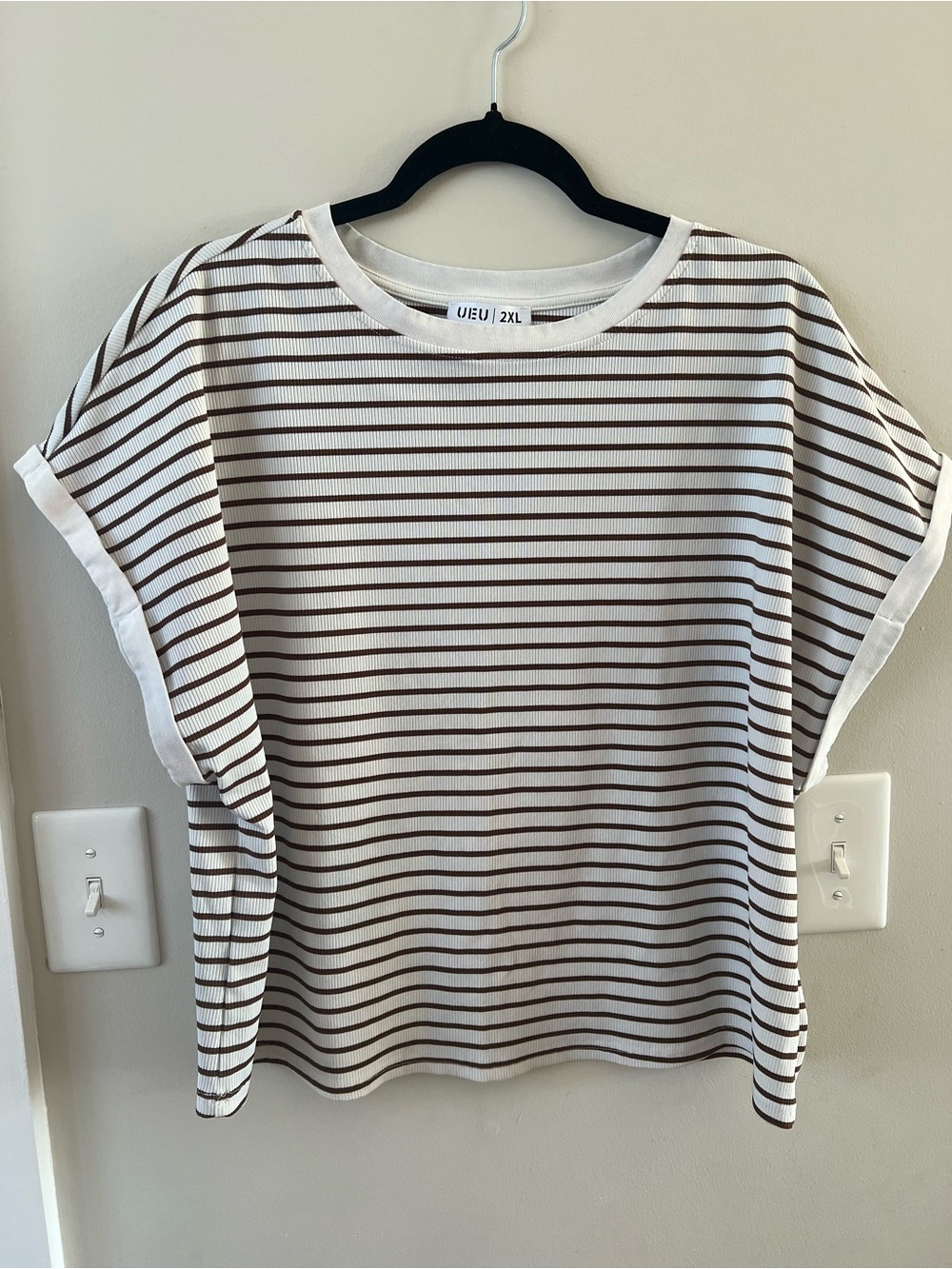 The BEST Striped Short Set - Brown/White